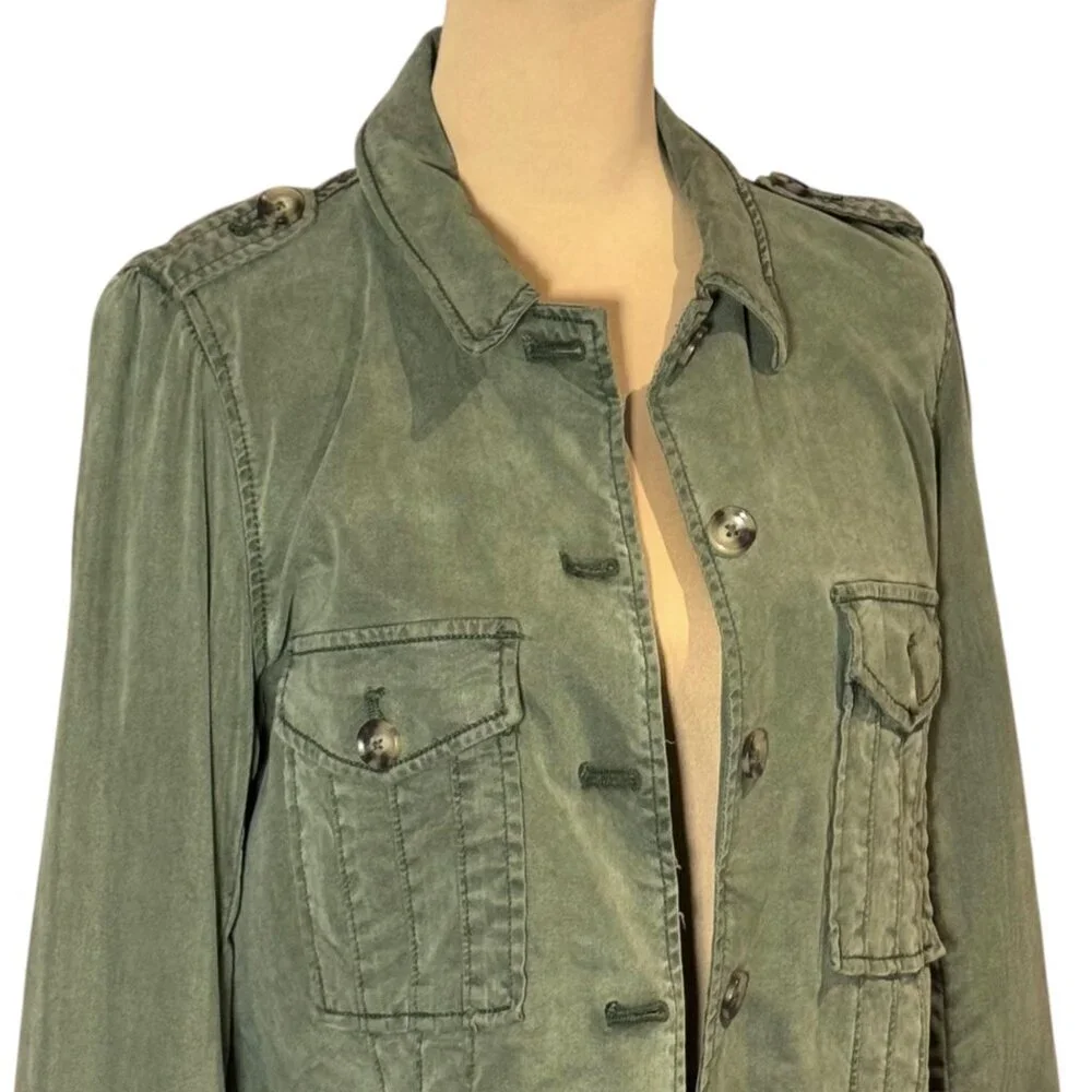 NWT PAIGE Pacey Jacket Sz.L Vintage Ivy Green  Buttons Preppy Minimalist $249 - Picture 7 of 16